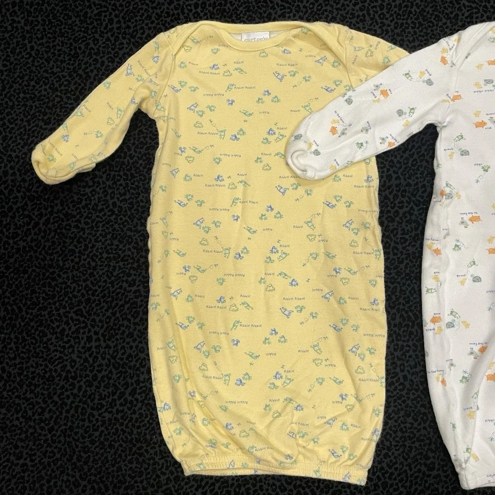 Vintage Carters Baby Sleep Sack Gown 0-3M Pajamas Long Sleeve Cotton